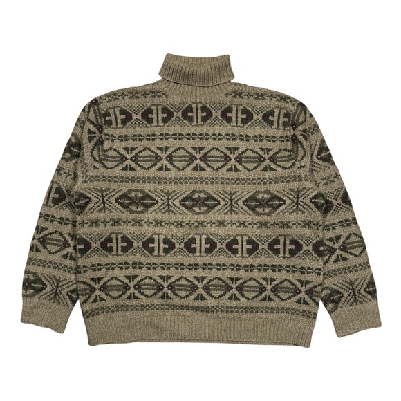 Vintage 90s Polo Ralph Lauren Fair Isle Norwegian Turtleneck Sweater Mens XL - Picture 1 of 8
